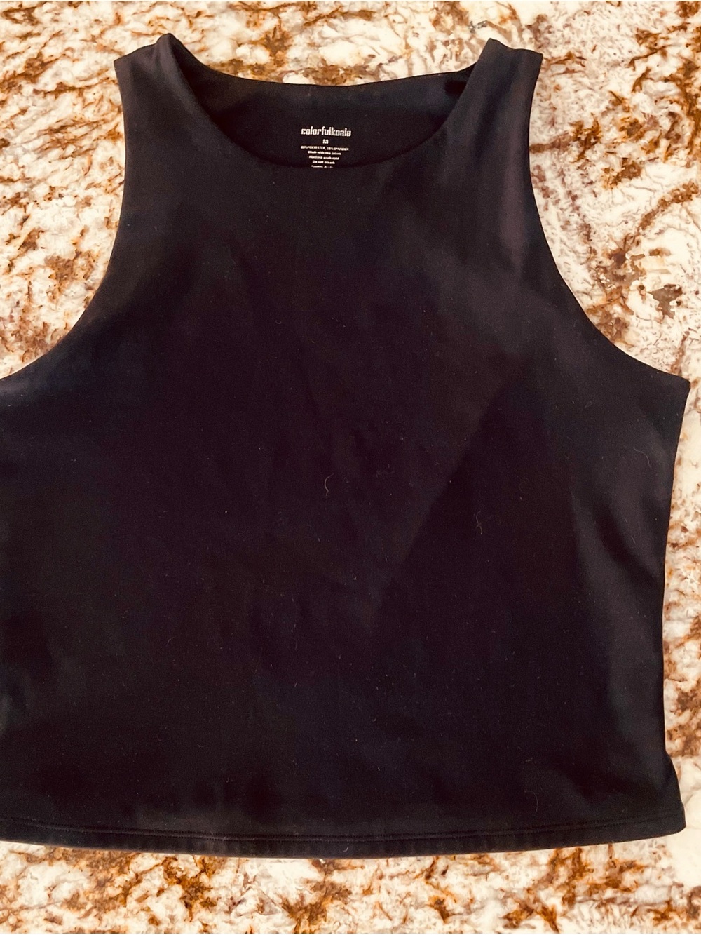 Colorfulkoala Black Cropped Athletic Tank Top Women’s Medium M